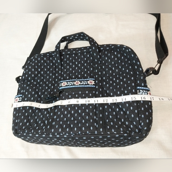 NWT Vera Bradley Retired Alpine Black Metro Laptop Messenger Travel Shoulder Bag - Picture 9 of 16